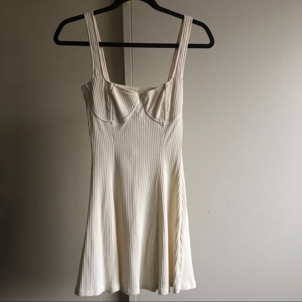 Planet Blue Cream Corset Skater Dress